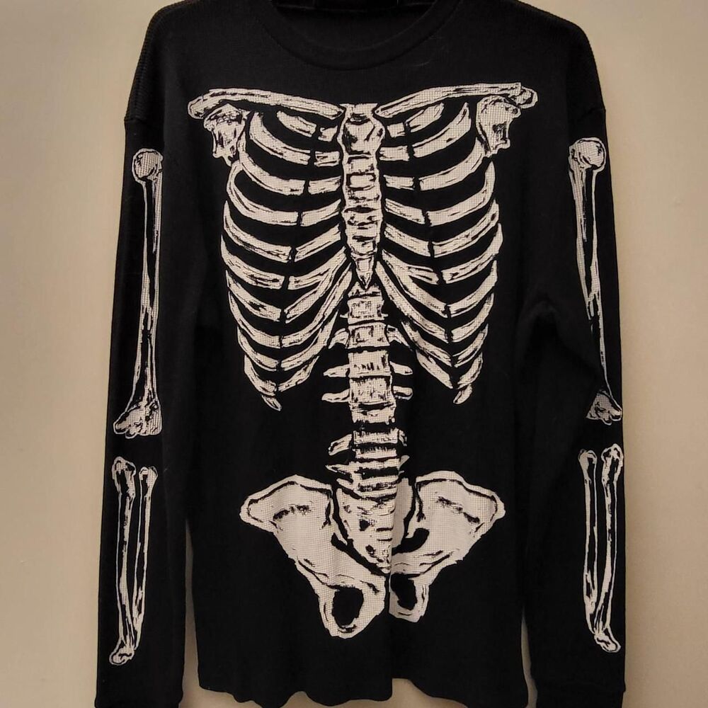 Foxblood black skeleton long sleeve shirt Size XL #goth #alternative #foxblood